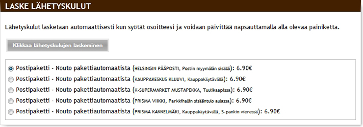 SmartPOST esimerkki